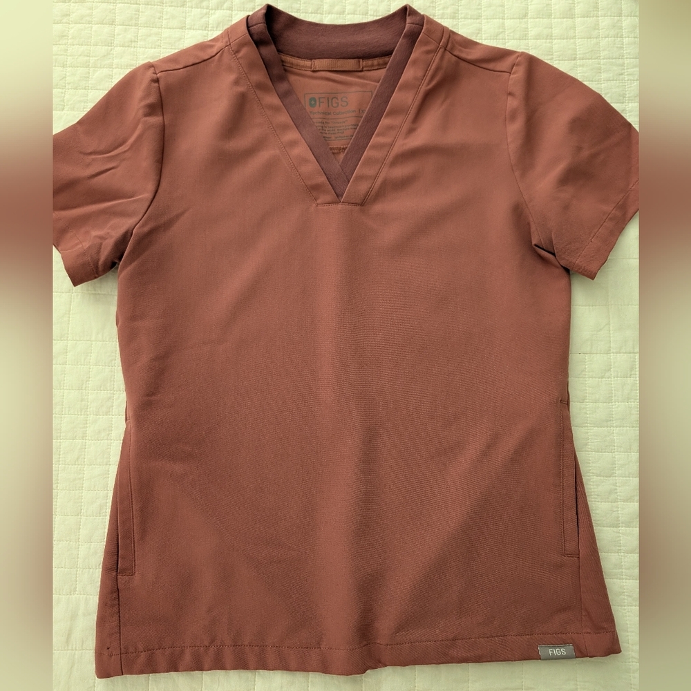Figs Oran Slim Scrub Top, XXS, Mauve - Picture 2 of 4